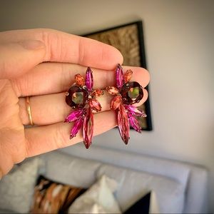 Elizabeth Cole Pink/Peach/Wine Mohawk Earrings